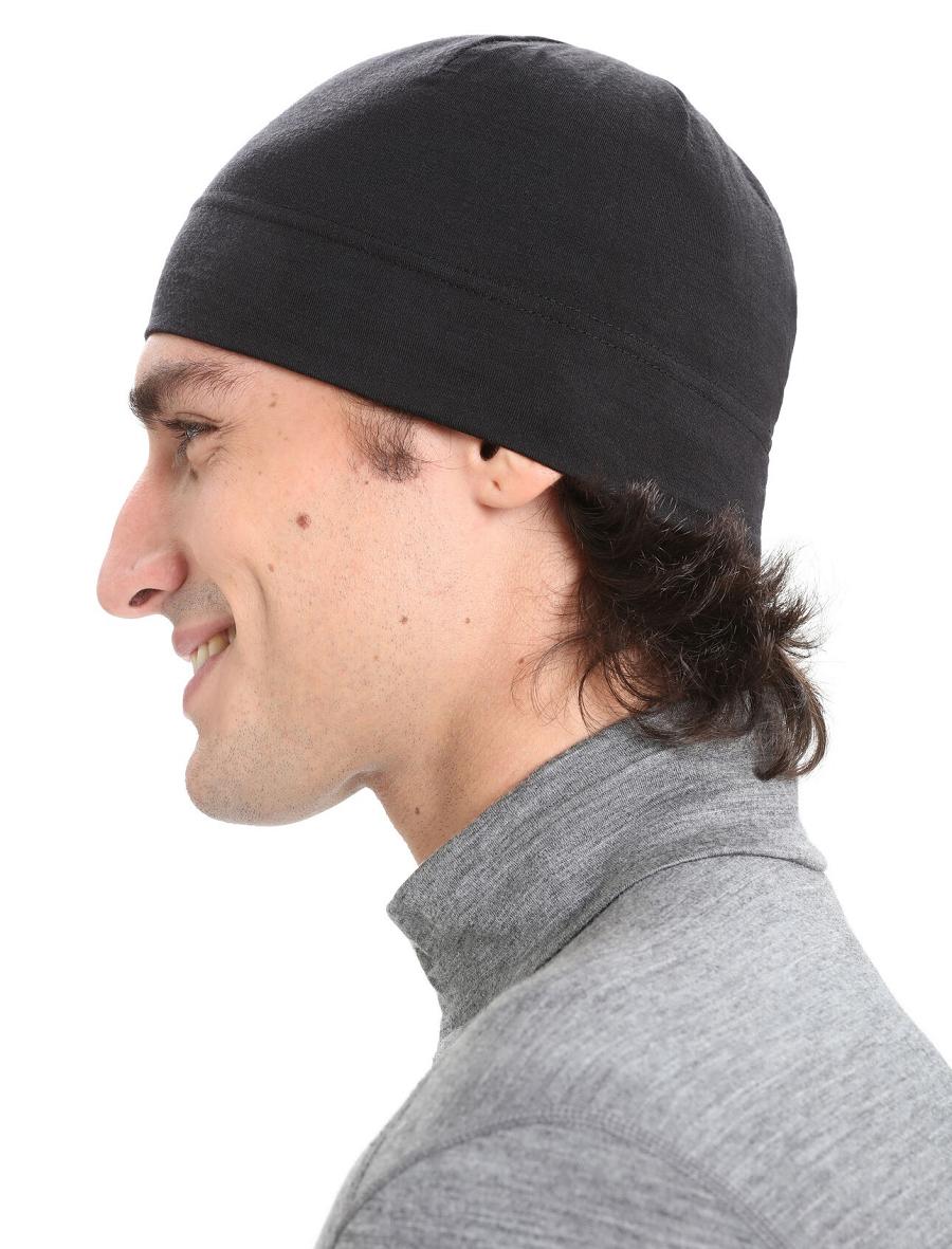 Women's Icebreaker Unisex Merino Chase Beanie Hats Black | CA 1463OKIR